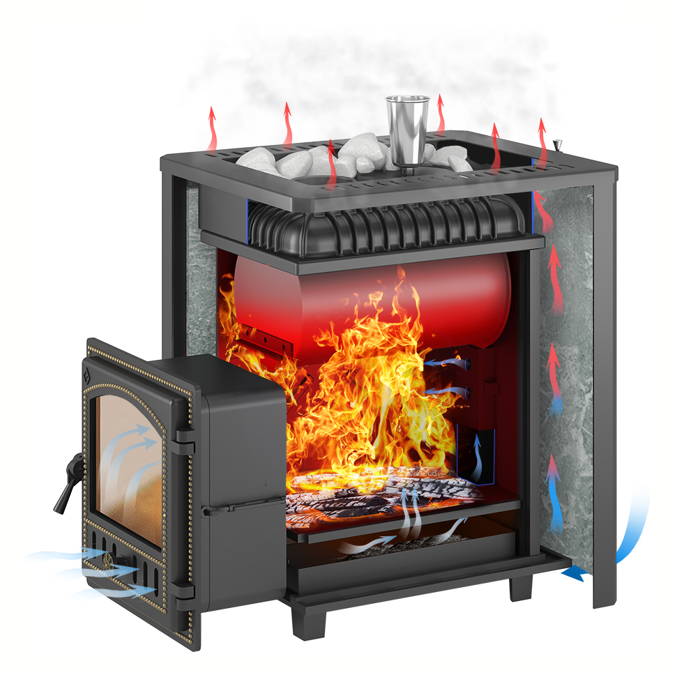 Печь для бани Эверест 24 Легкий пар (280) в облицовке (Талькохлорит, S-20) (миниатюра)