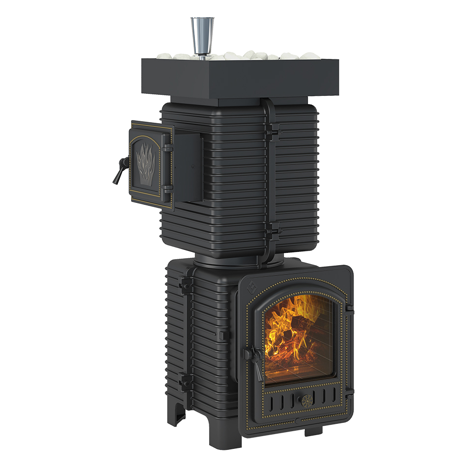 Печь для бани Эверест Легкий пар Профи Б/В (по-серому) (миниатюра)