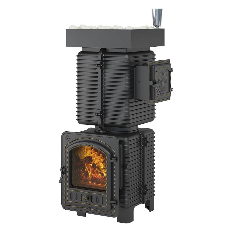 Печь для бани Эверест Легкий пар Профи Б/В (по-серому) (миниатюра)