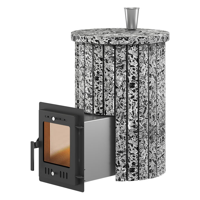 Печь для бани Эверест Steam Master 18 НЕРЖ в ламелях (Пироксенит Элит, S-20)