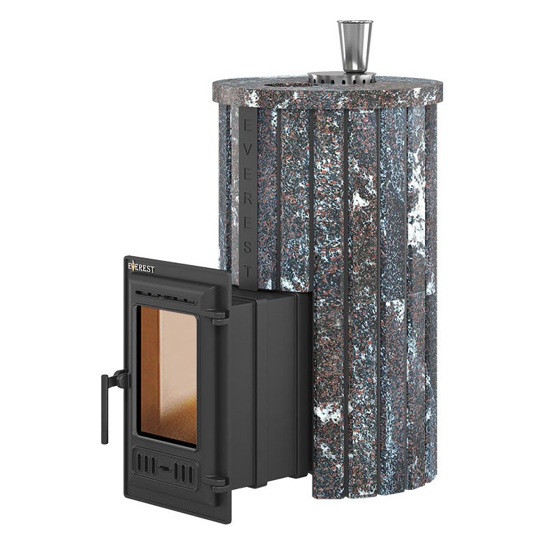 Печь для бани Эверест Steam Master 24 ЧУГУН в ламелях (Амфиболит, S-20)