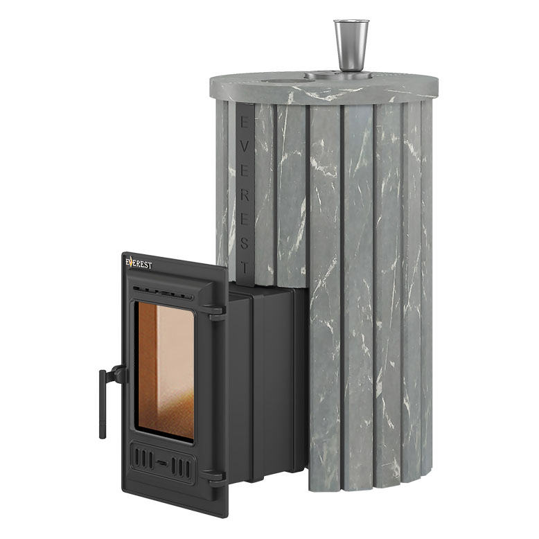 Печь для бани Эверест Steam Master 24 ЧУГУН в ламелях (Талькохлорит, S-20)