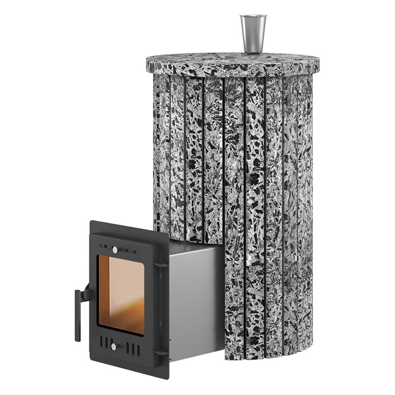 Печь для бани Эверест Steam Master 24 НЕРЖ в ламелях (Пироксенит Элит, S-20)