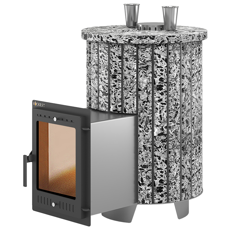 Печь для бани Эверест Steam Master 30 INOX Ламель Пироксенит Элит