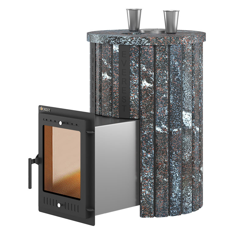 Печь для бани Эверест Steam Master 30 НЕРЖ. в ламелях (Амфиболит, S-20)