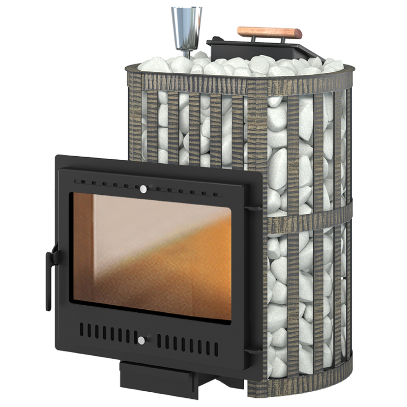 Печь для бани Везувий Ураган Ковка 16 Панорама \М\