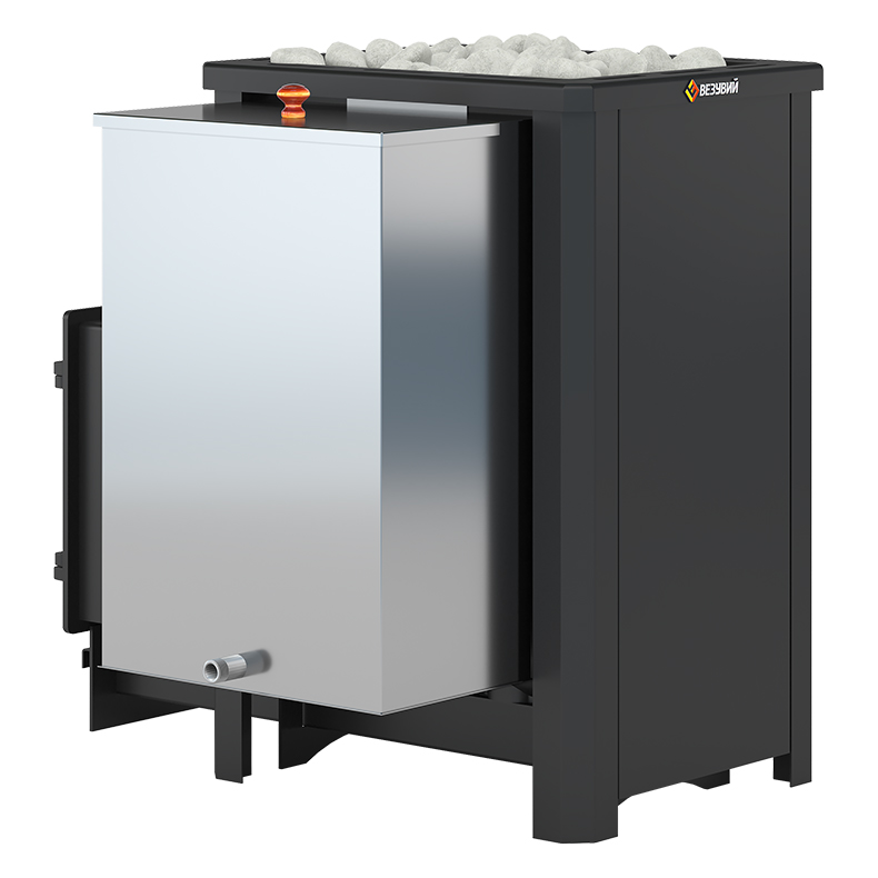 Стальная печь для бани Везувий Русичъ «Аква» 22 (ДТ-4) с баком (40 литров) (миниатюра)