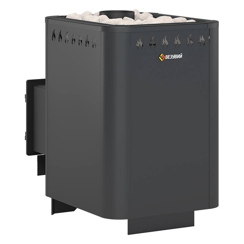 Стальная печь для бани Везувий Русичъ Антрацит 16 (ДТ-3) (миниатюра)