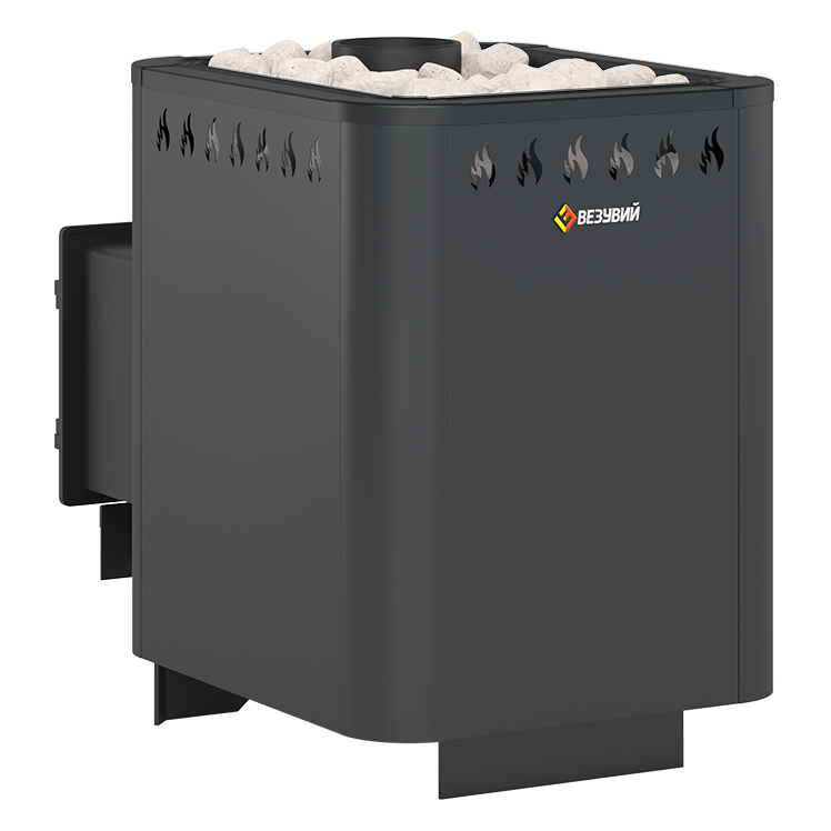 Стальная печь для бани Везувий Русичъ Антрацит 12 (ДТ-3) (миниатюра)