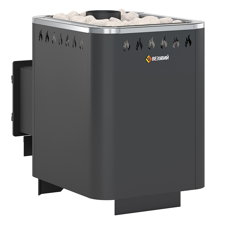 Стальная печь для бани Везувий Русичъ Антрацит 12 (ДТ-3С) (миниатюра)