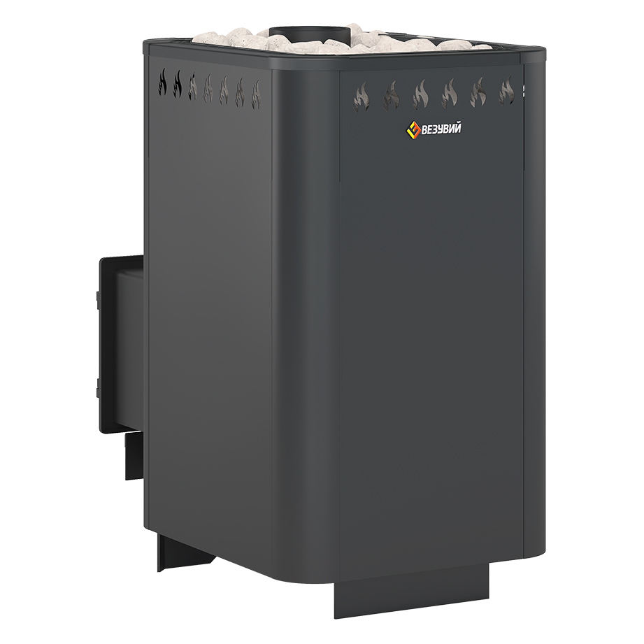 Стальная печь для бани Везувий Русичъ Антрацит 22 (ДТ-4) (миниатюра)