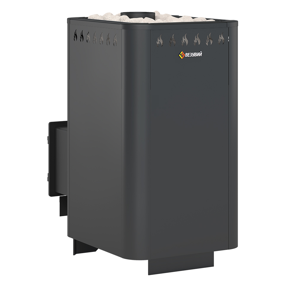 Стальная печь для бани Везувий Русичъ Антрацит 28 (ДТ-4) (миниатюра)