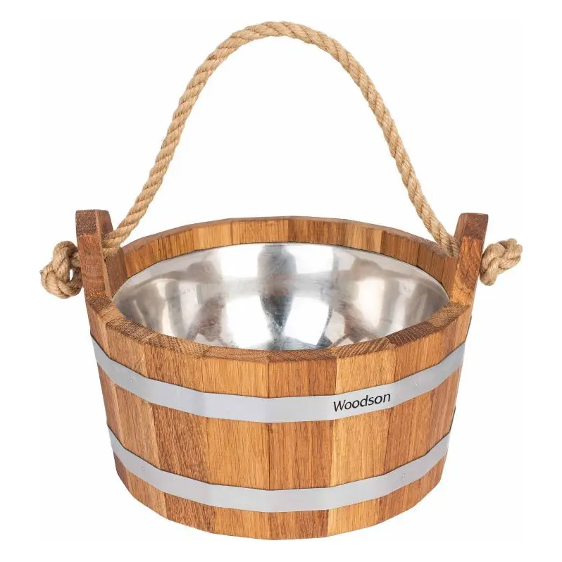   Шайка Woodson с нержавеющей вставкой(Объем 15 л, Материал Дуб)