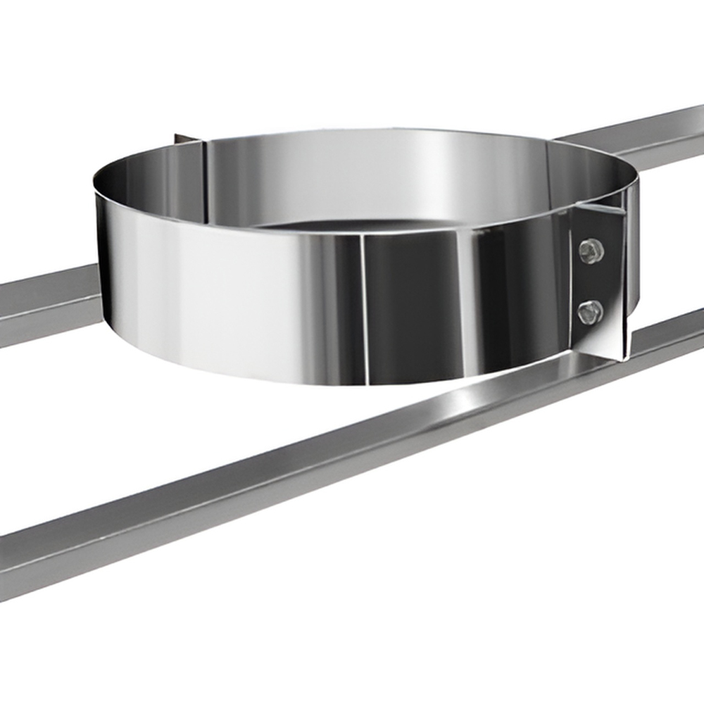   Хомут опорный Вулкан V100R на балки перекрытия (нержавейка, AISI 304/0,5мм)(Ø 130/330 мм)