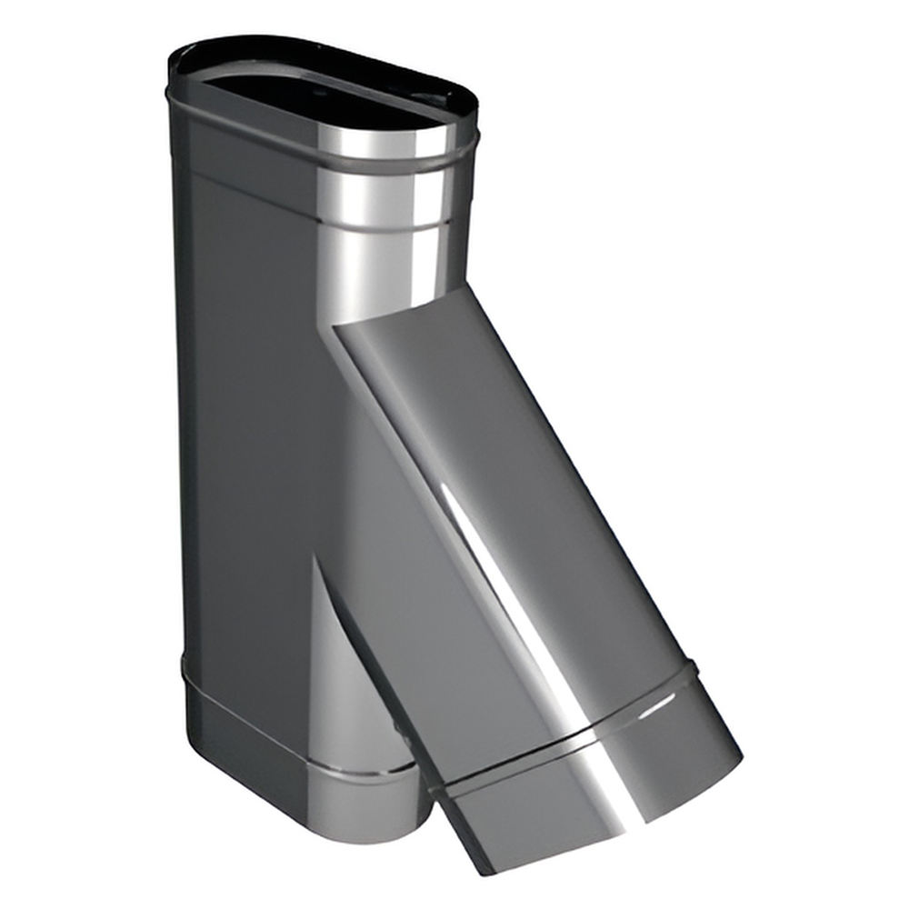   Тройник 45° Вулкан VOG с выходом на Ø 130-200 (нержавейка, AISI 321/0,5мм)(Ø 100/200 мм)