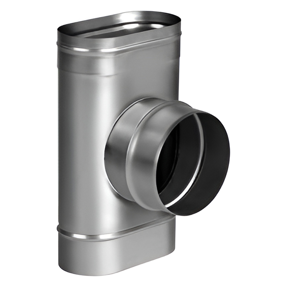   Тройник 90° Вулкан VOR (нержавейка, AISI 321/0,5мм)(Диаметр Ø 100/200 мм, Диаметр выхода Ø180 мм)