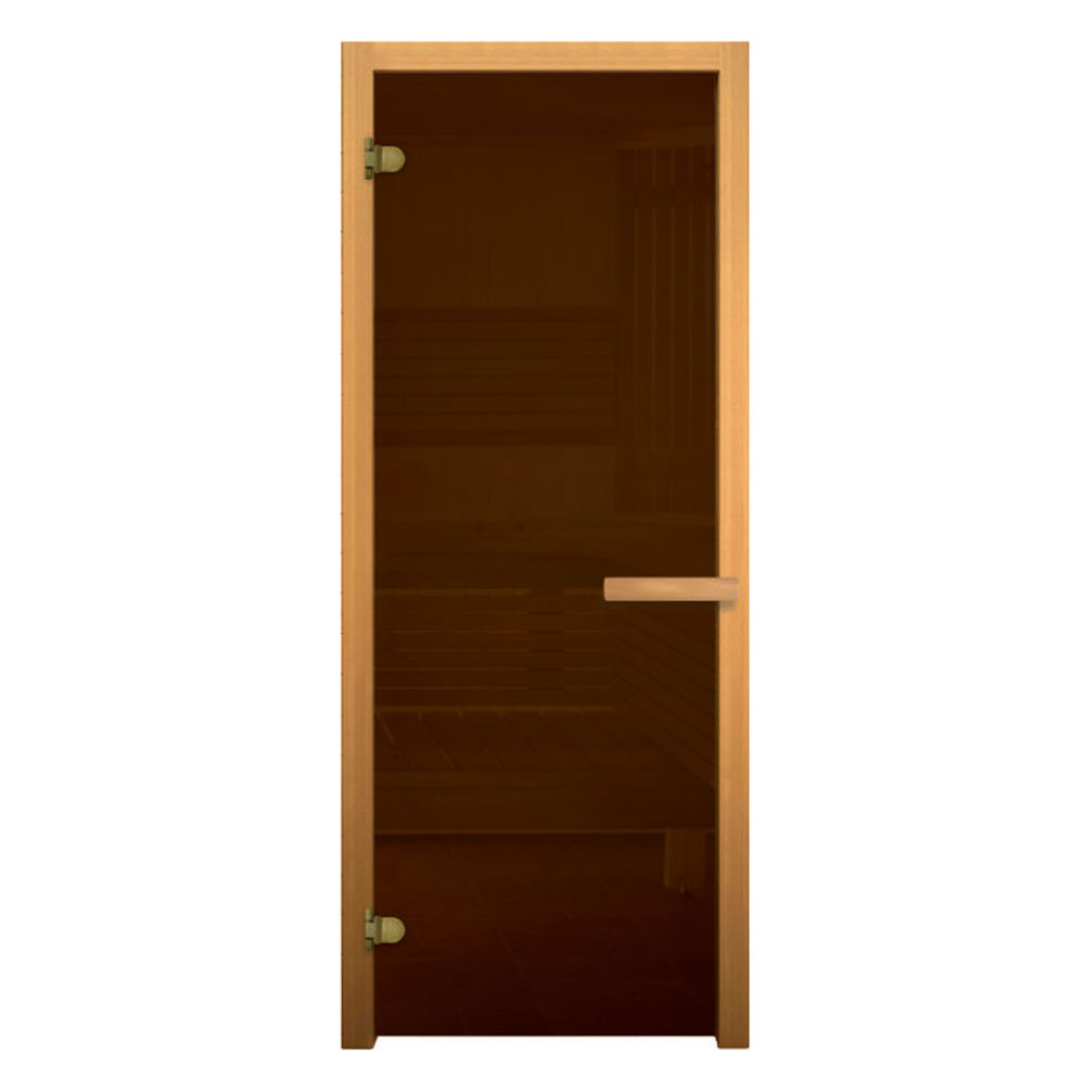   Дверь для бани/сауны LK Бронза Матовая (осина)(Размер полотна 1800х700 мм, Петли 2 петли 716 CR (слева), Толщина стекла 6 мм)