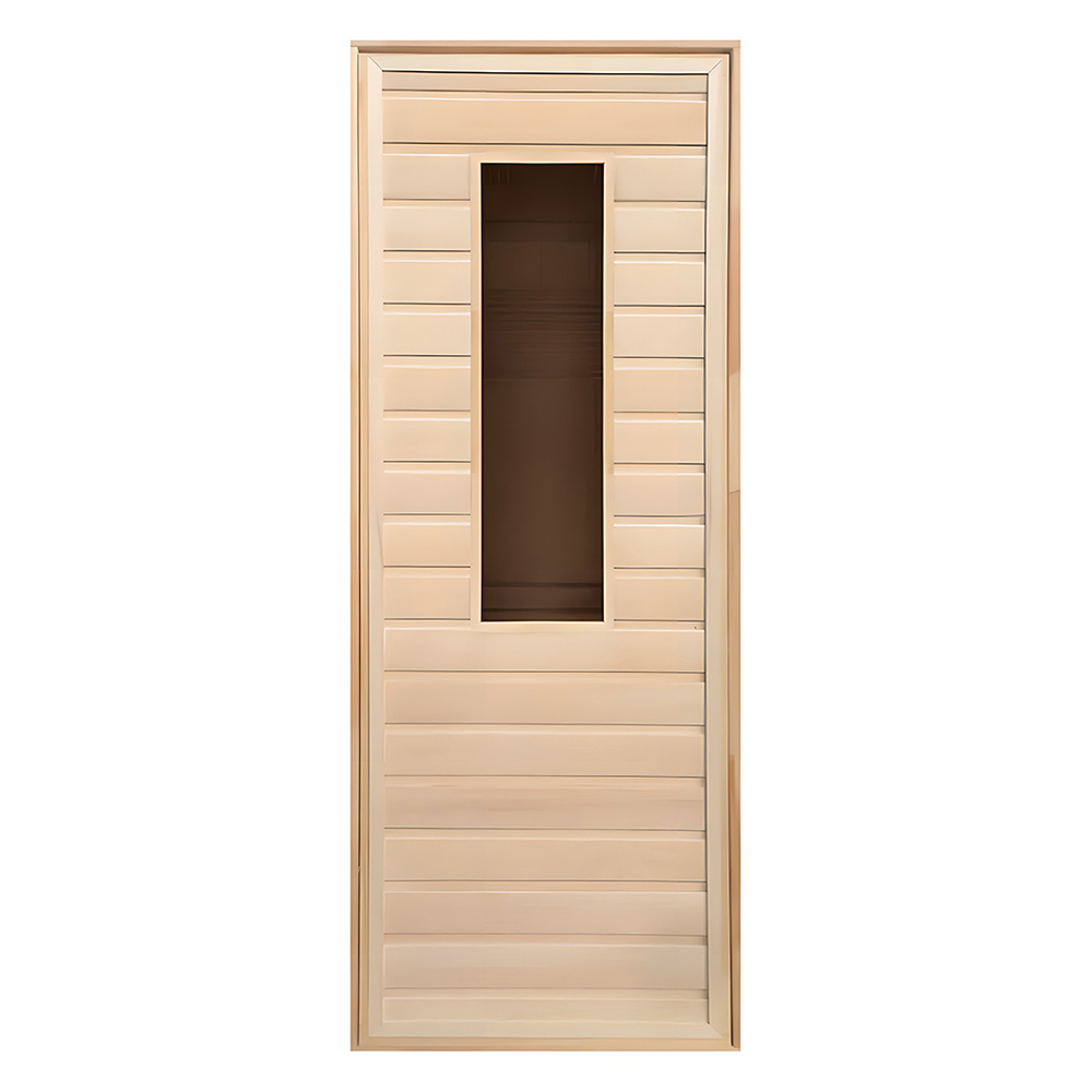   Дверь для бани/сауны LK с прямоугольным стеклом(короб листва)