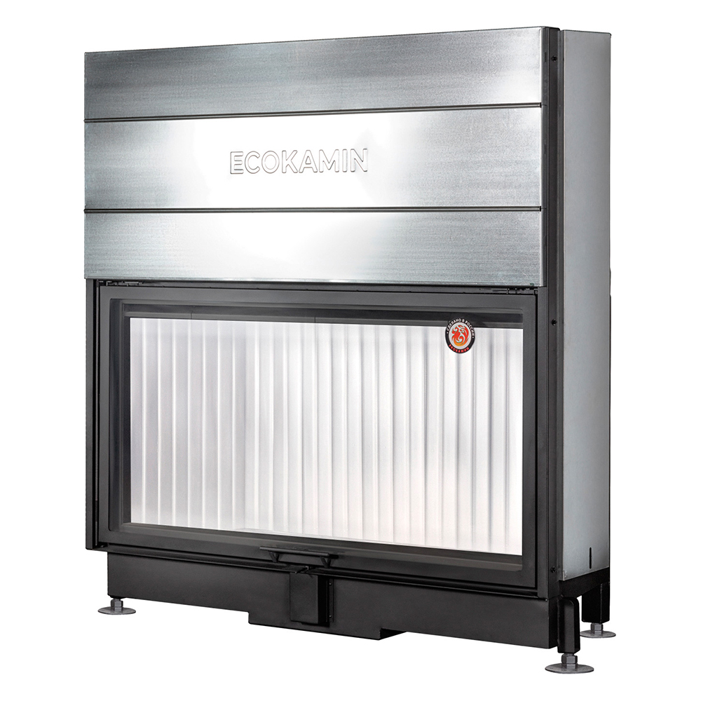   Каминная топка EcoKamin Вега 1600 (подовое горение)(белый шамот)