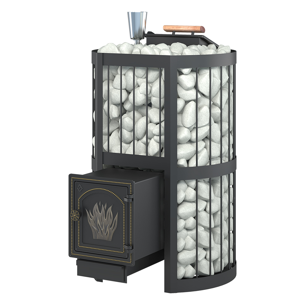   Чугунная печь для бани Везувий Ураган Стандарт 28 (Дверь: ДТ-4)(Камни -, Сетка на трубу -)