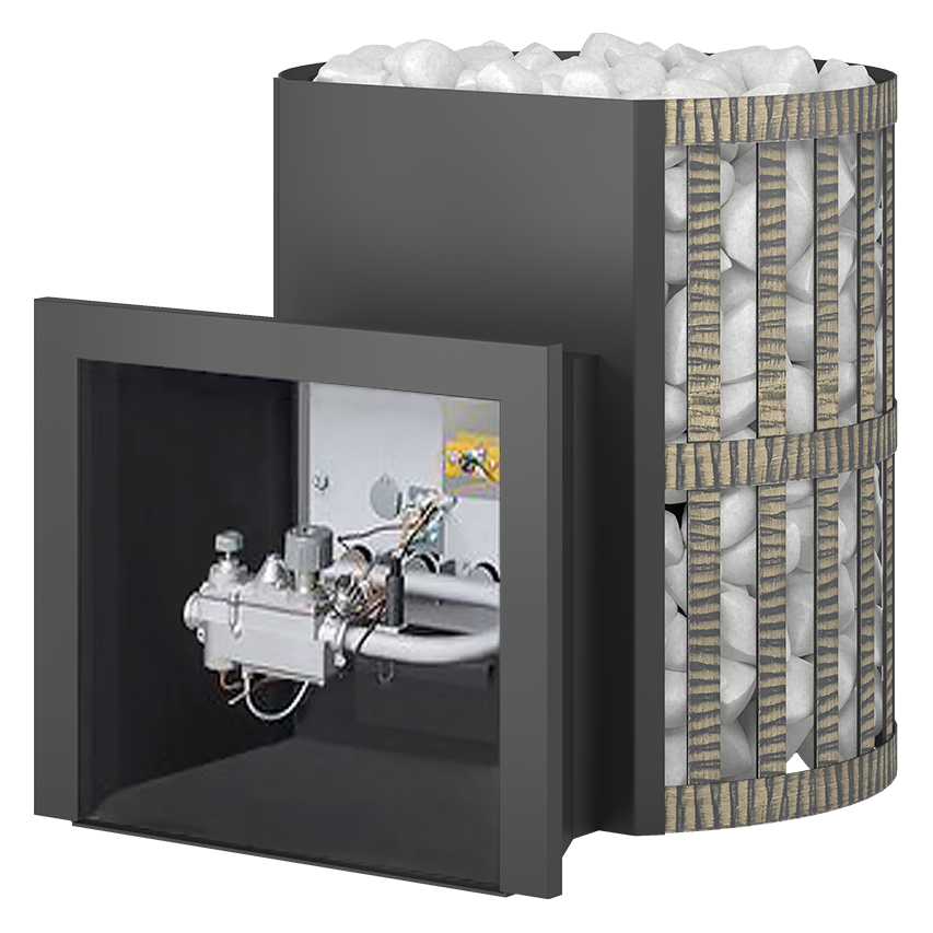   Газодровяная печь для бани Везувий Скиф Ковка 18 (ДТ-3)