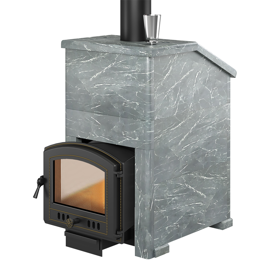   Банная печь Везувий Легенда Ретро 24 (224) в облицовке(Облицовка Пироксенит S-40, Камни -)