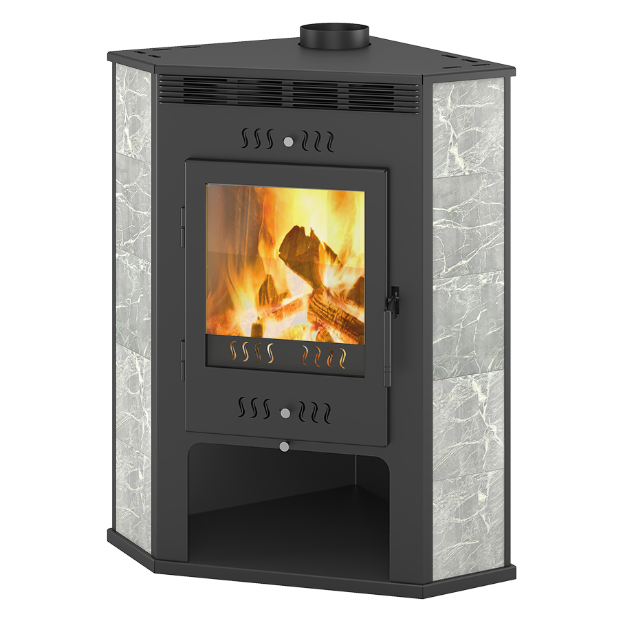   Печь-камин Aston 11 кВт в камне (угловой)(Амфиболит)