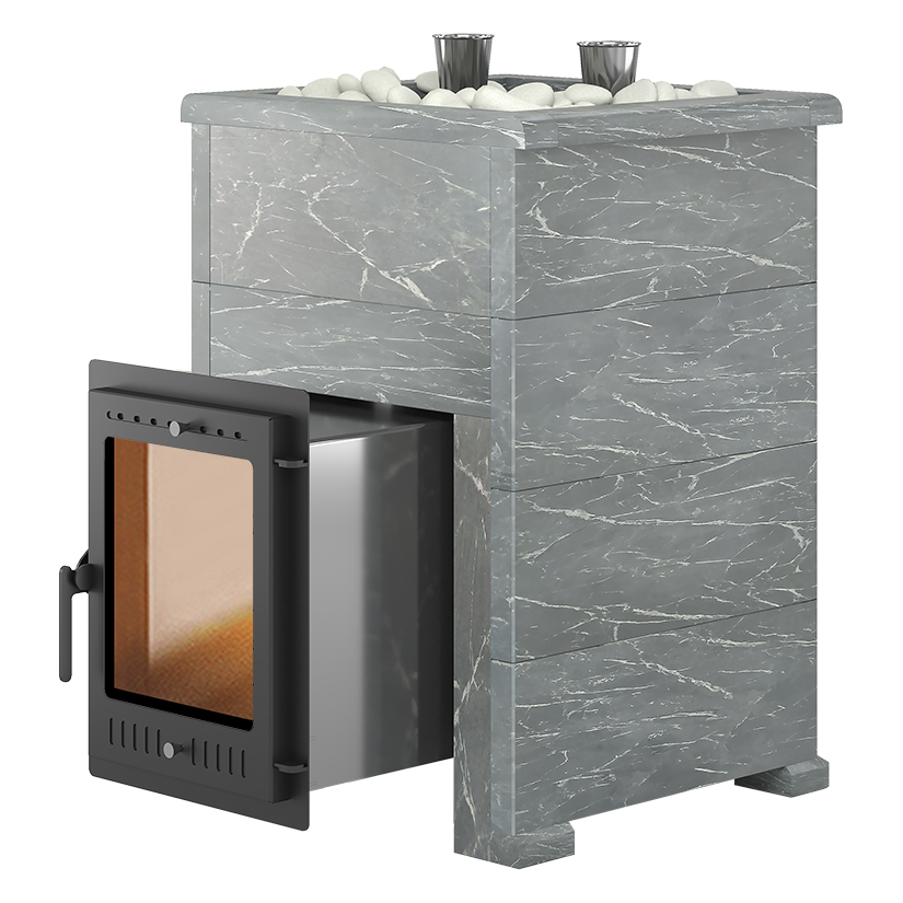   Банная печь Эверест \Steam Master\ 30 INOX в облицовке(Амфиболит, S-40 )