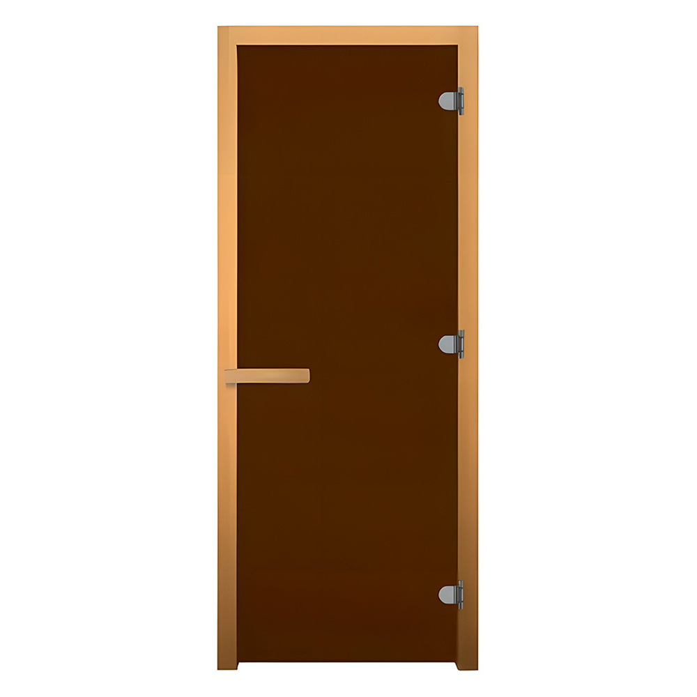   Дверь для бани/сауны LK Бронза Матовая (ольха)(Размер полотна 1900х700 мм, Петли 3 петли 716 CR (слева), Толщина стекла 8 мм)