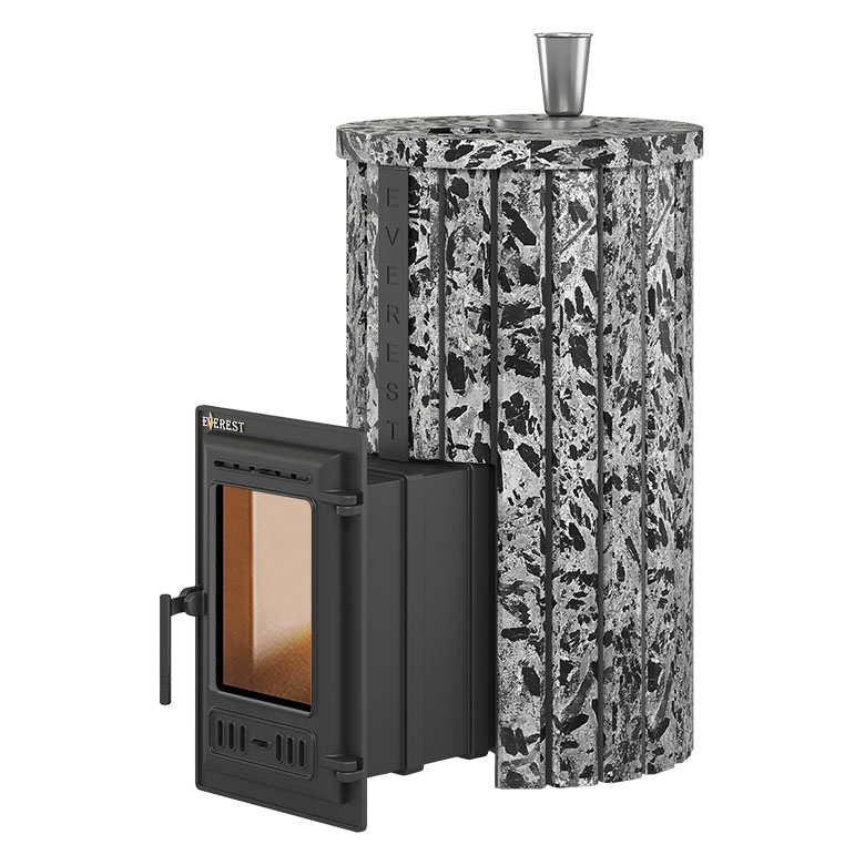 Печь для бани Эверест Steam Master 24 ЧУГУН в ламелях (Пироксенит Элит, S-20)