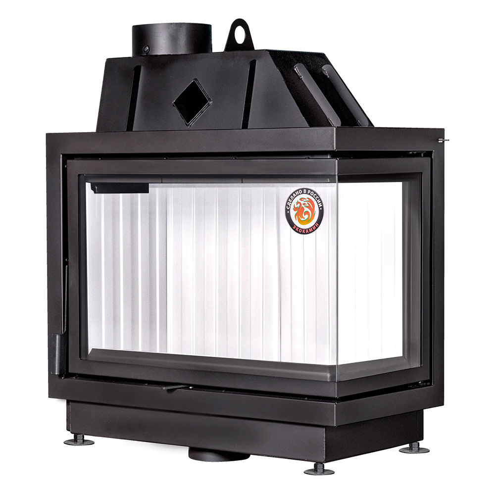   Каминная топка EcoKamin АЛЬФА 800 R правая(Черный шамот)