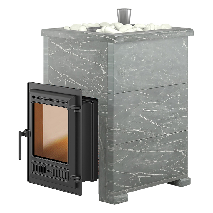   Банная печь Эверест \Steam Master\ 18 ЧУГУН в облицовке(Амфиболит, S-40 )