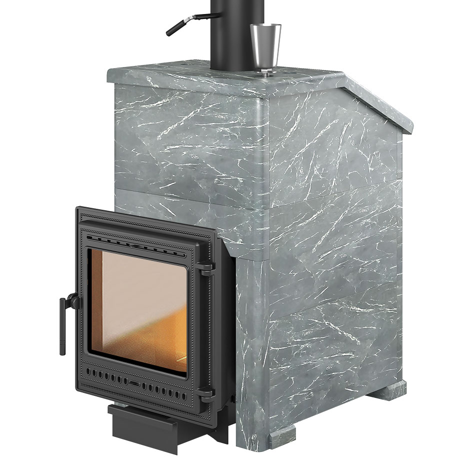   Банная печь Везувий Легенда Ретро 24 (505) в облицовке(Облицовка Пироксенит Элит S-40, Камни -)