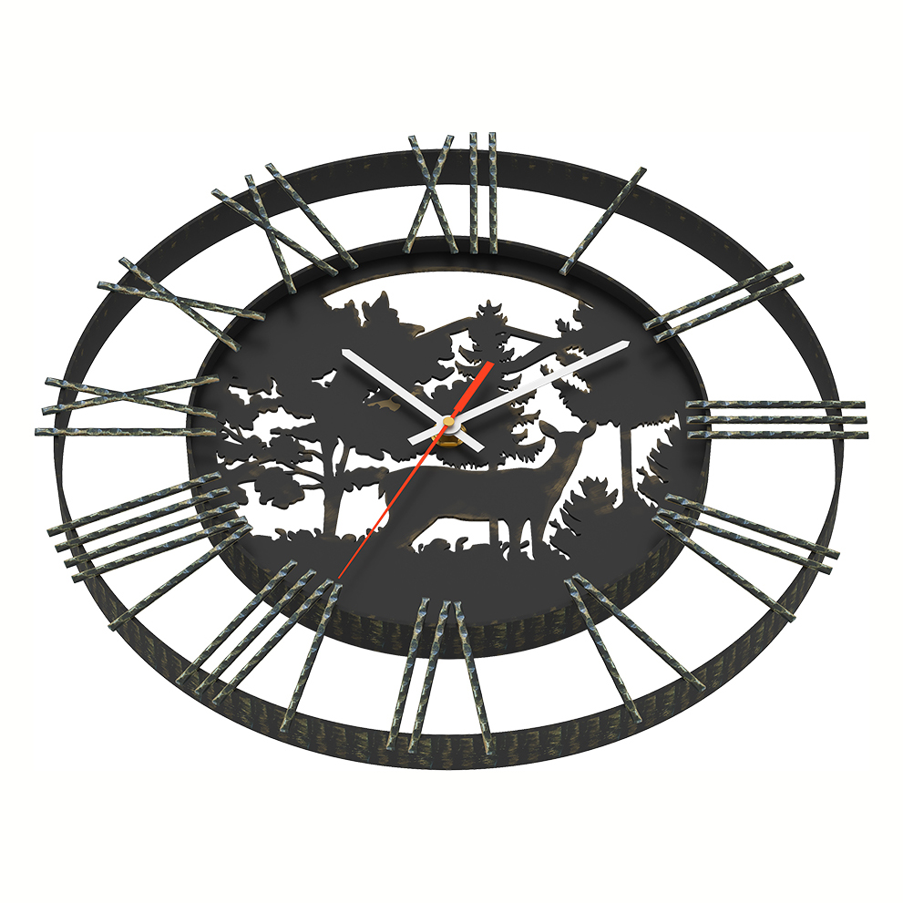   Часы кованные Везувий \Русский Лес\