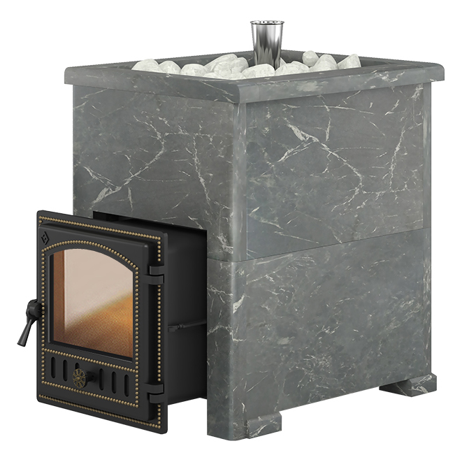 Печь для бани Эверест 24 Легкий пар (280) в облицовке (Талькохлорит, S-40)