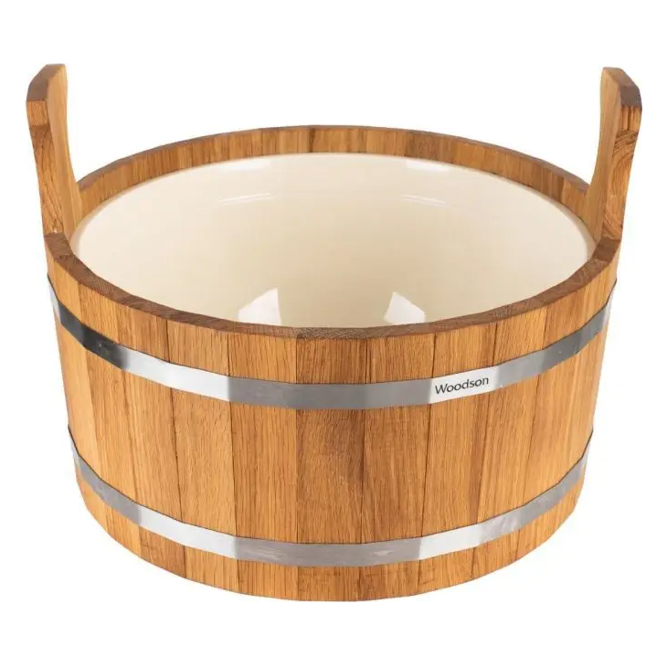   Шайка Woodson с пластиковой вставкой(Дуб в темном)