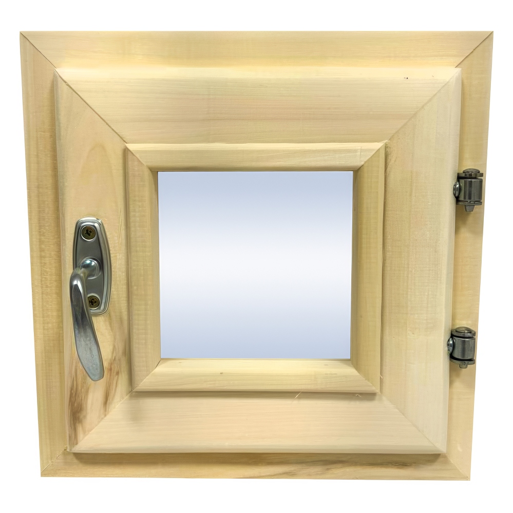   Рама для бани (форточка)(Размер 30х40 см, Материал рамы Ольха, Количество стекол Стеклопакет)