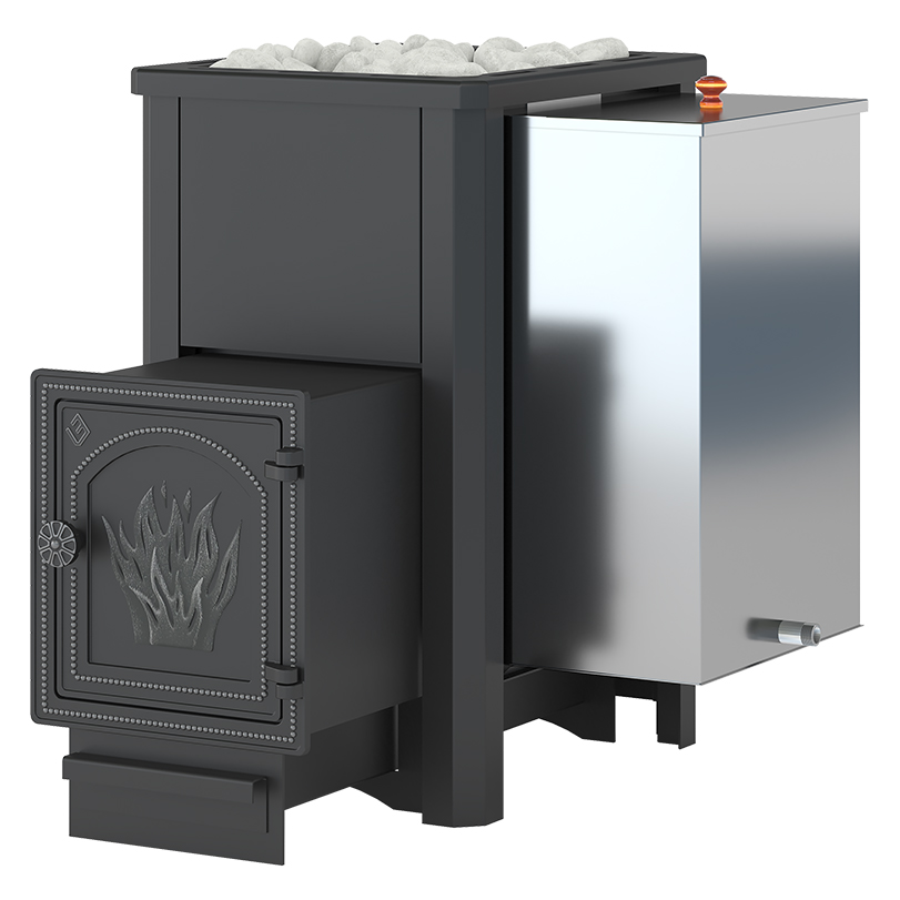 Стальная печь для бани Везувий Русичъ «Аква» 22 (ДТ-4) с баком (40 литров)