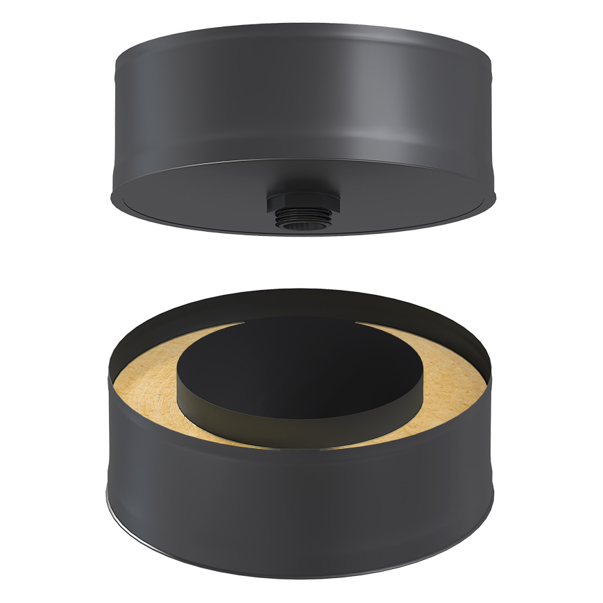   Сэндвич-заглушка конденсатоотвод Везувий BLACK (AISI 430) Ø115/200 мм(Ø115х200 мм)