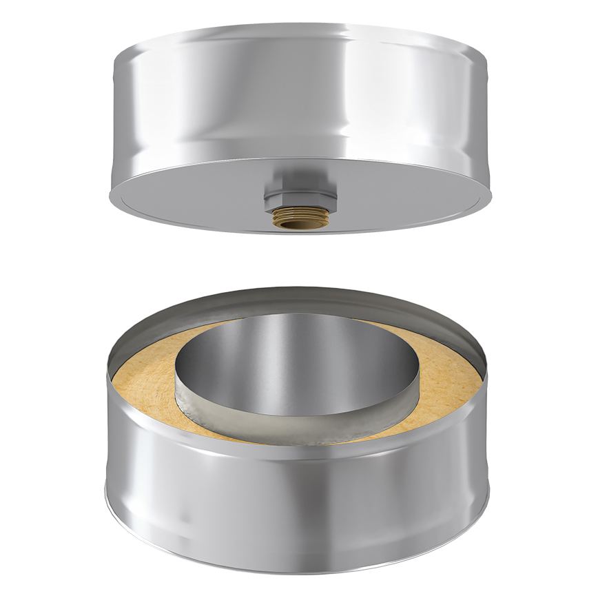 Сэндвич-заглушка конденсатоотвод Везувий (AISI 430)(Диаметр Ø 200/300 мм)