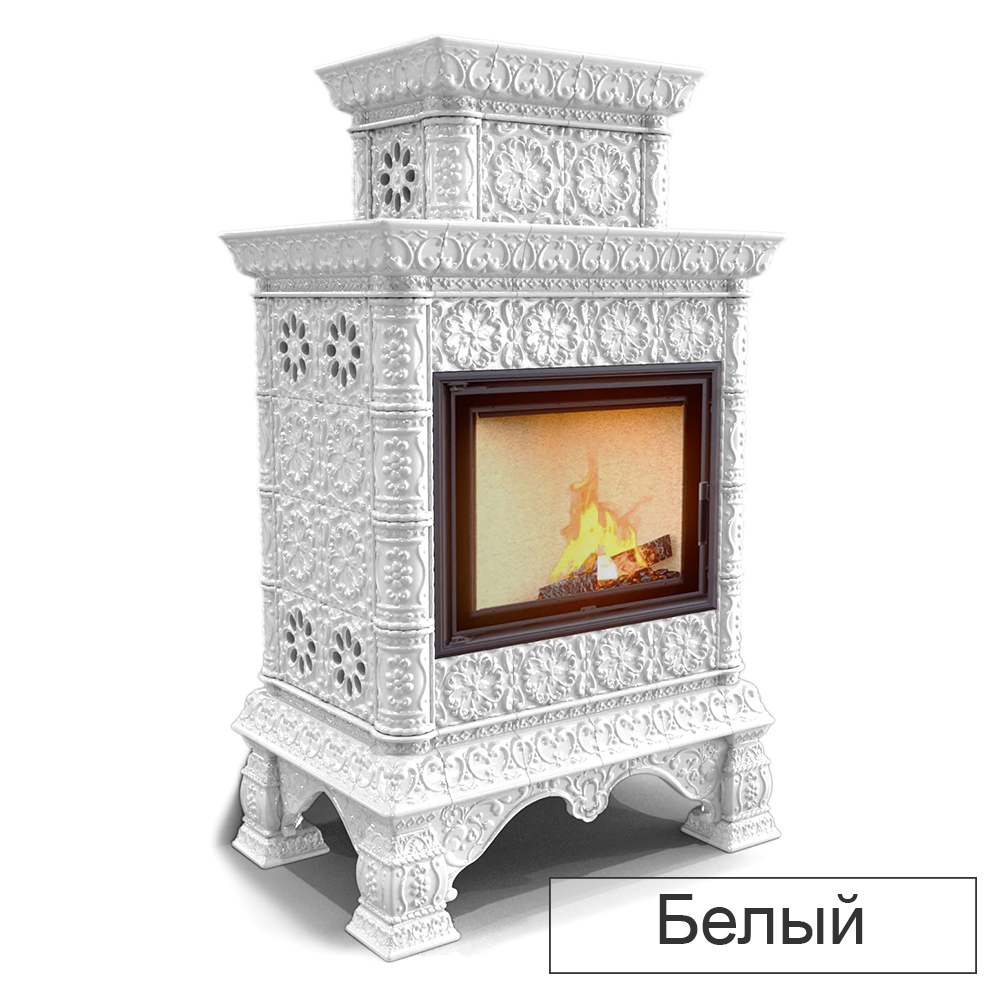   Каминная облицовка КимрПечь Кострома двухъярусная центральная МЛ-700(Исполнение Однотонный A, Цвет / Декор Вишня светлая [A1])