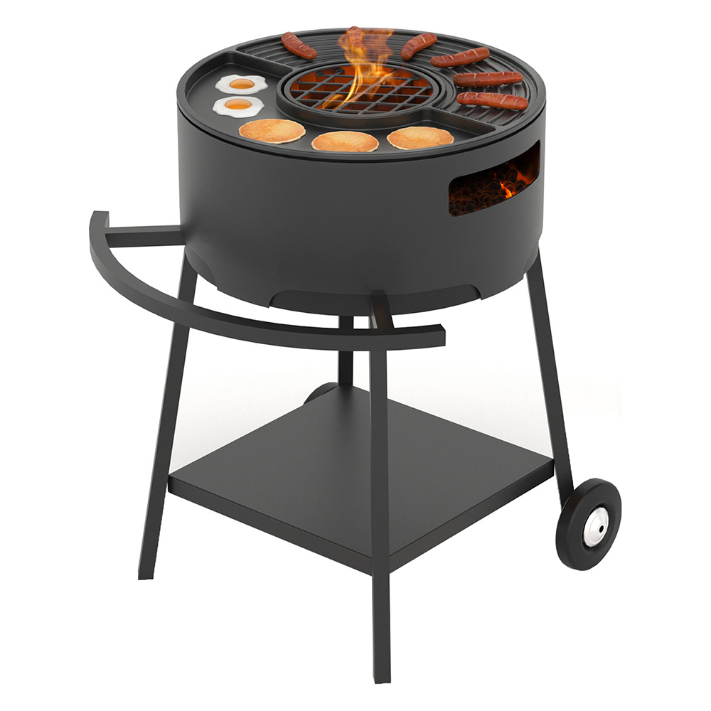   Мангал Везувий \Дачник\ с чугунной плитой Gurman Ø 450мм на подставке