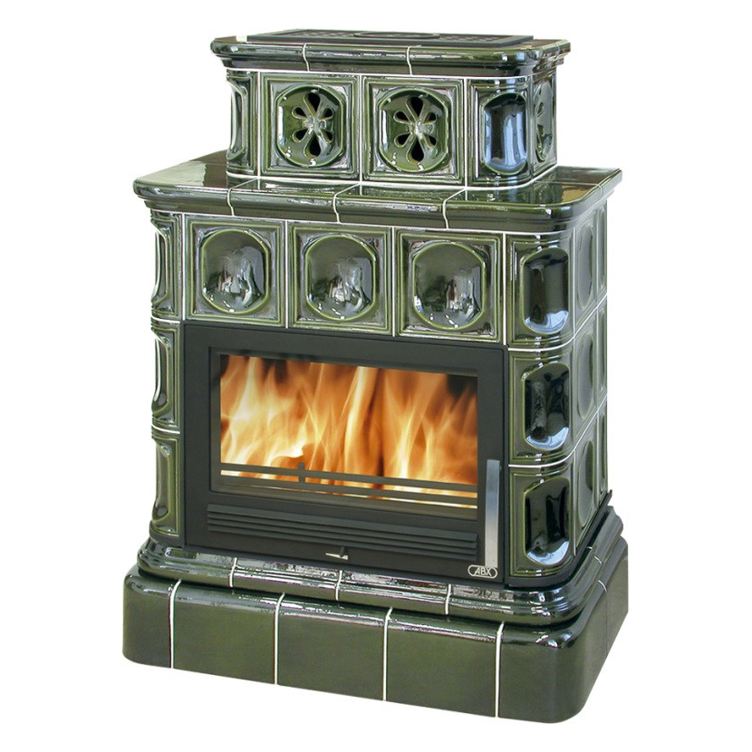   Кафельная печь-камин ABX Karelie (кафельный цоколь)(Коричневый)