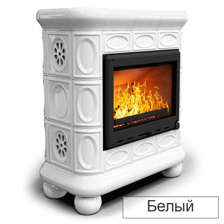   Каминная облицовка КимрПечь Медальон пристенная(Исполнение Роспись, Цвет / Декор Физалис)