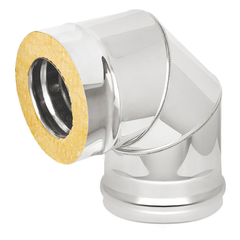 Сэндвич-колено Везувий 90° 3 секции (нержавейка, AISI 430/0,8мм) (Ø 180/250 мм)