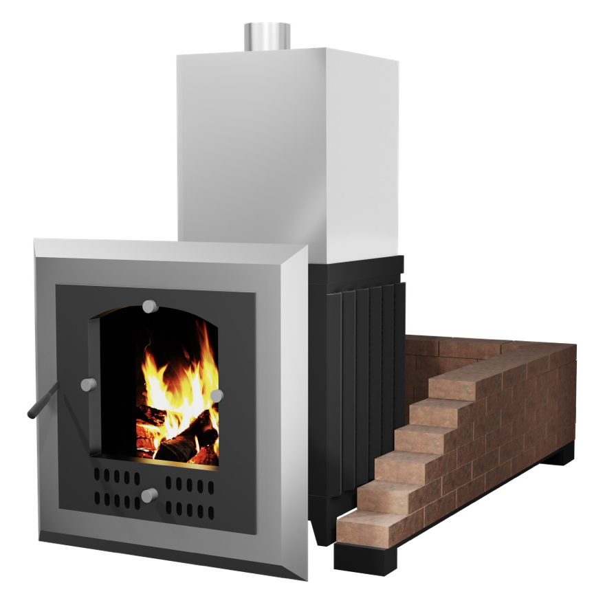   Топочный агрегат для бани VVD Сударушка Семейная(Чугунная дверь с панорамным стеклом)