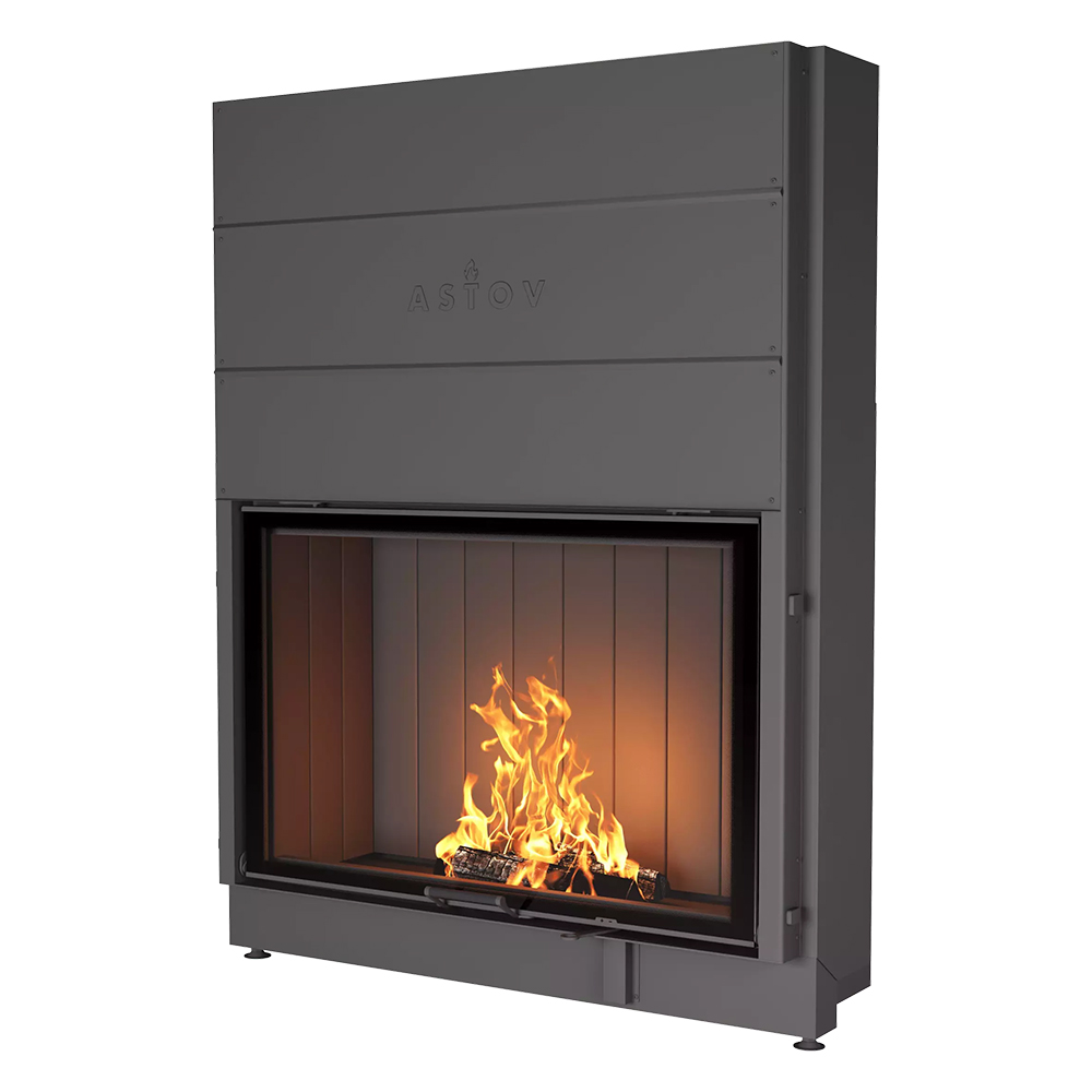 Каминная топка Astov ПС 12080(Футеровка ШСП (широкие стальные пластины))