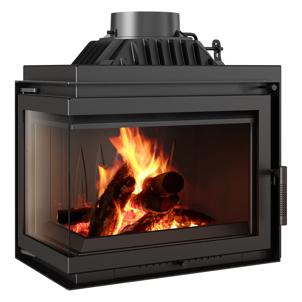   Каминная топка Kratki SIMPLE/M/S/L/BS (Smart)(угловое стекло слева) (Ø 150 мм)