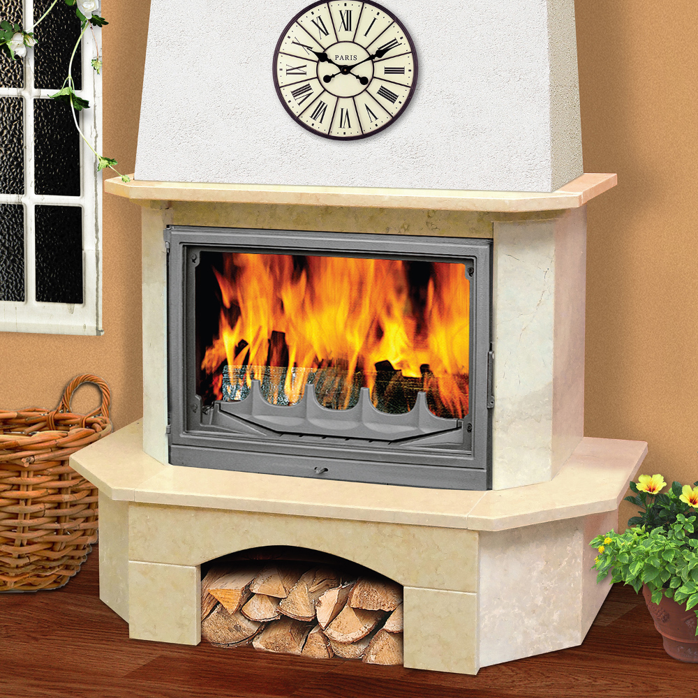   Каминная облицовка Madeira Ravena Standart ++ (угловая)(Мрамор Giallo / Emperador Light, Тип топки под топку 700)