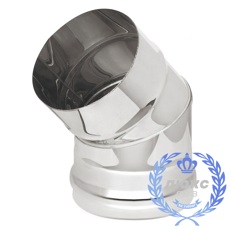 Колено Везувий «Люкс Газ» 45° 2 секции (нержавейка, AISI 316/0,5мм)(Ø 200 мм)